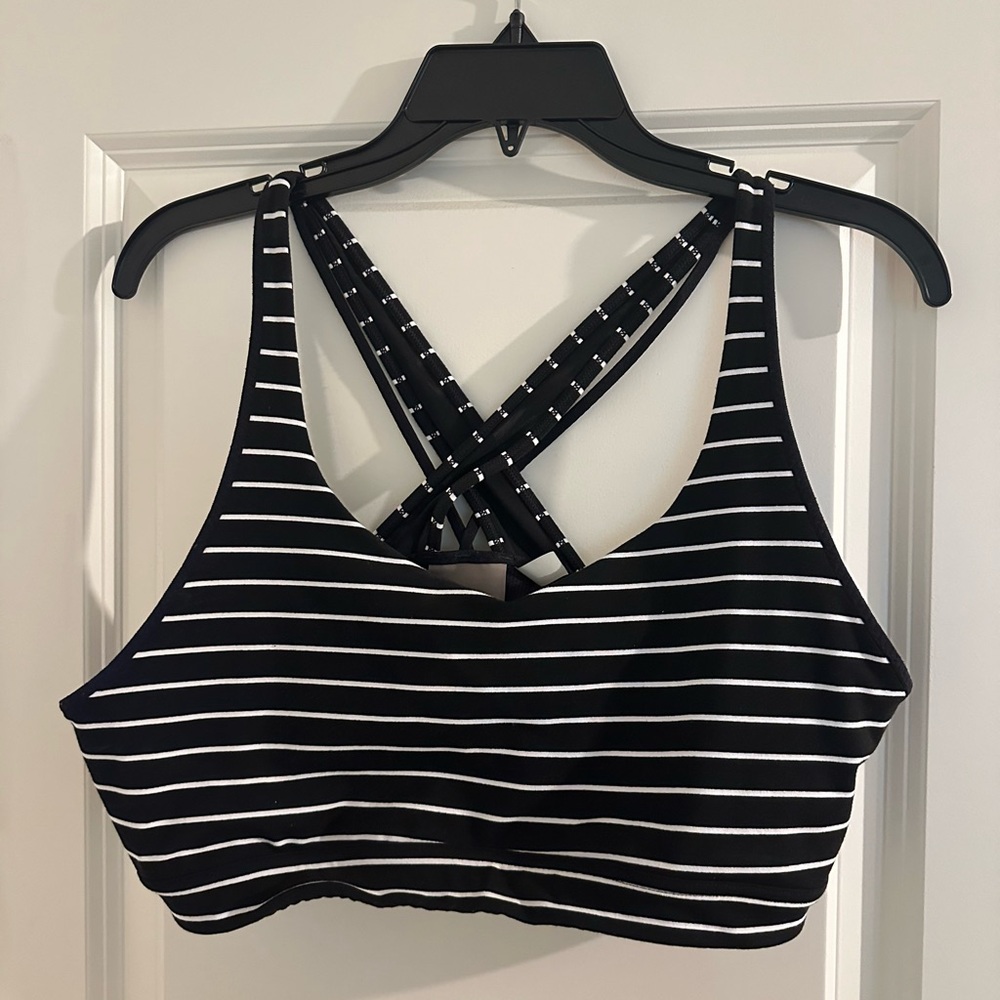 Athleta L Striped Sports Bra